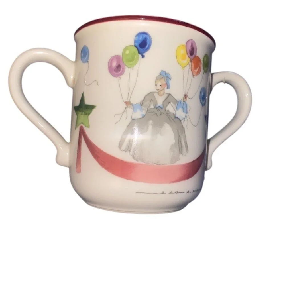 Villeroy & Boch Le Cirque Childrens Double Handled Cup Mug White Vintage